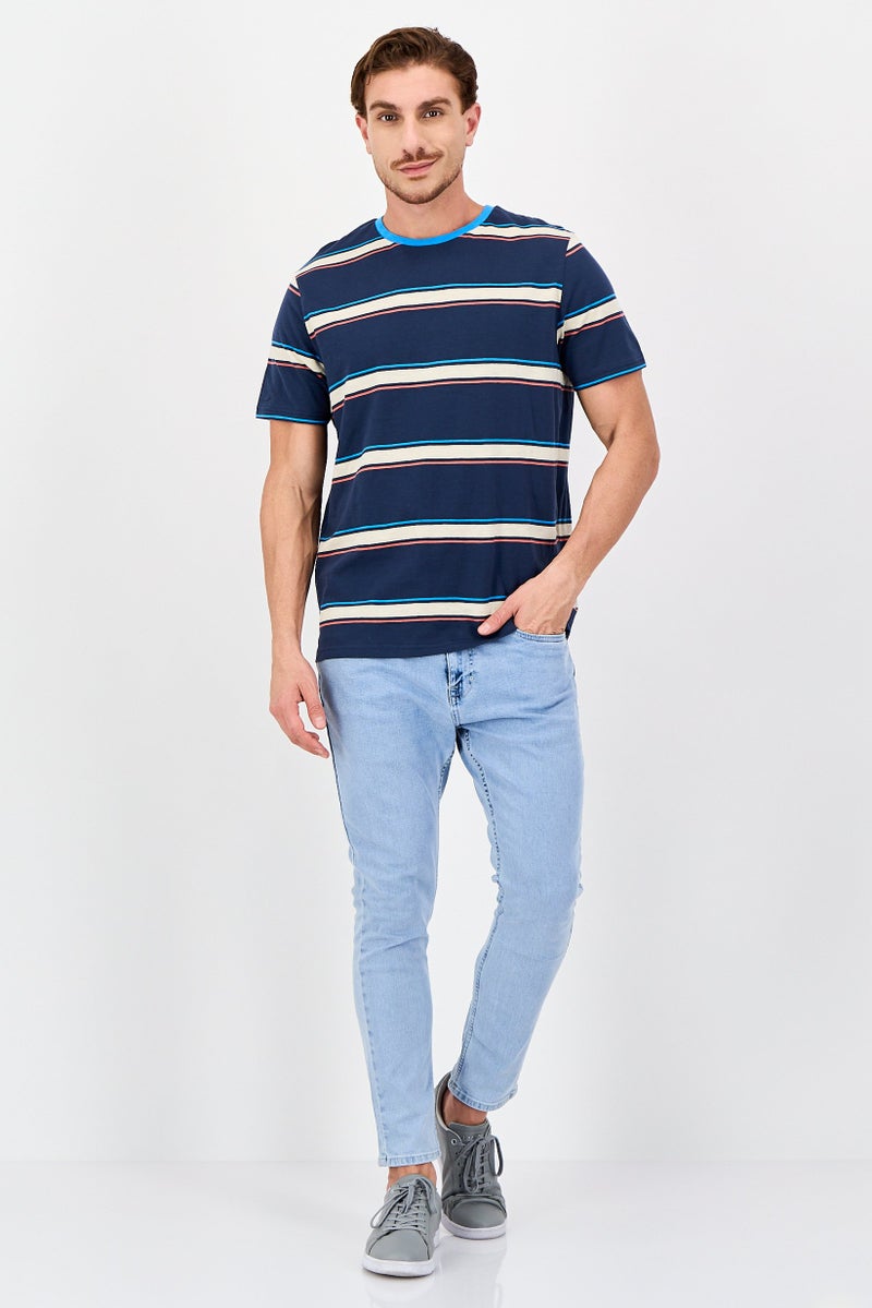 Bench Men Crew Neck Short Sleeve Stripe T-Shirt, Multicolor - Image 2